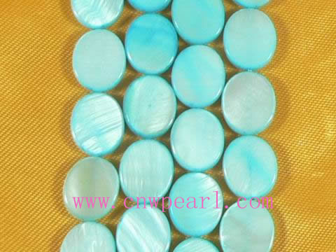 10�12mm five strands blue oval shell strands